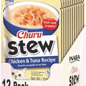 INABA Churu Stew for Cats, Broth Gelée with Shredded Chicken Side Dish…