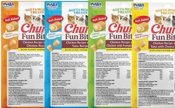 INABA Churu Fun Bites for Cats, Soft & Chewy Baked Chicken Wrapped Fil... - Image 2