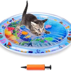 Palksky Cat Water Mat for Cats, Upgraded-Thicken Unbreakable Cat Splas…