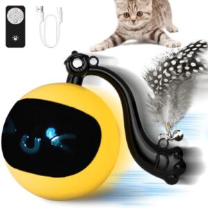 Interactive Cat Toy Ball with Remote Control, Automatic Moving & Rolli…