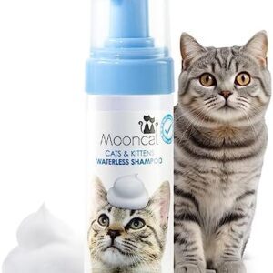 Mooncat Waterless Cat Shampoo, Licking Safe Dry Shampoo, No Rinse Foam…