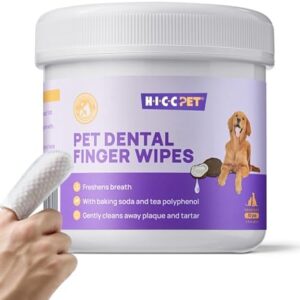 HICC PET Teeth Cleaning Wipes for Dogs & Cats, Remove Bad Breath by Re…