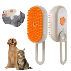 Cat Steam Brush – 3 in 1 Spray Cat Brush for Shedding, USB Rechargeabl…