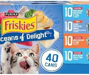 Purina Friskies Wet Cat Food Variety Pack, Oceans of Delight Flaked an…