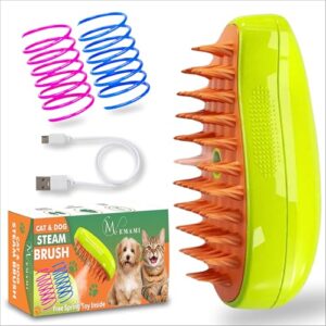 Cat Steam Brush for Shedding, Rechargable Steam Brush for Cats, 3 in 1…