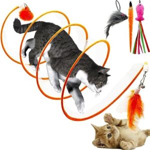 Spiral Tunnel Cat Toy, Self Play Cat Hunting Spiral Tunnel Toy Spiral …