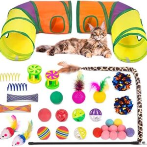 Retro Shaw Cat Toys for Indoor Cats 33 Pack,Kitten Toy Interactive Cat…