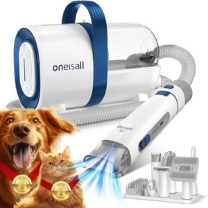 oneisall Dog Hair Vacuum & Dog Grooming Kit, Pet Grooming Vacuum with …