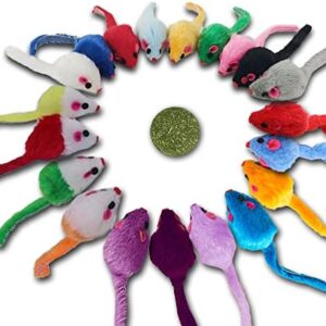 Furry Cat Toys Mice Rattle Interactive Mouse Toy for Indoor Cats Catni…