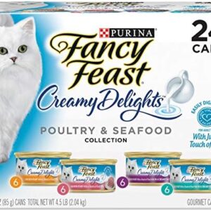 Purina Fancy Feast Wet Cat Food Variety Pack, Creamy Delights Poultry …