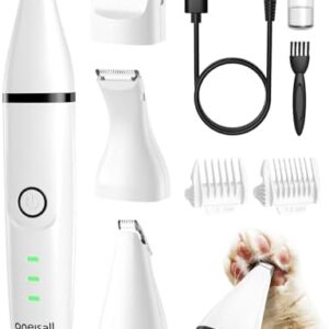 oneisall 2 Speed Paw Trimmer with 3 Blades, Rechargeable Cordless Cat …