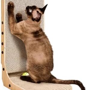 EHEYCIGA Cardboard Cat Scratcher for Indoor Kitten Cats, 19 Inch L Sha…