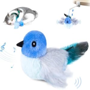 Migipaws Cat Toys,Interactive Lifelike Robin Flying Flapping Bird with…