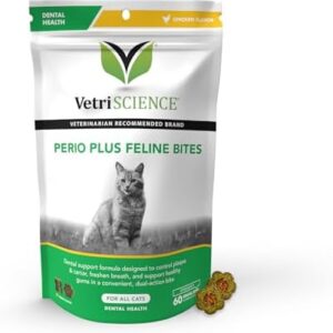 VetriScience Perio Plus Cat Teeth Cleaning Bites – Advanced Cat Breath…