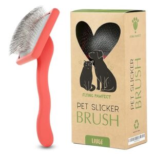 Pet Slicker Brush With Soft Massage Grooming Stainless Steel Pins – Fo…