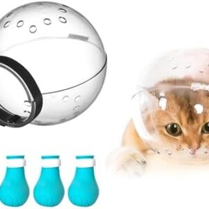 Cat Muzzle for Grooming,Bubble Muzzle and Boots for Nail Trimming,Cat …