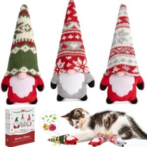 Retro Shaw Christmas Catnip Toys with Crinkle Sound Santa Claus 3 Pack…