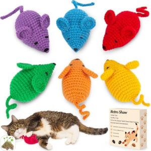 Retro Shaw Catnip Toys Mice,Christmas Cat Toys for Indoor Cats Kitten,…