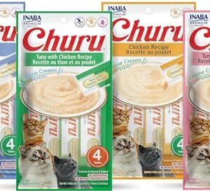 INABA Churu Lickable Purée Natural Cat Treats (Tuna and Chicken Variet…