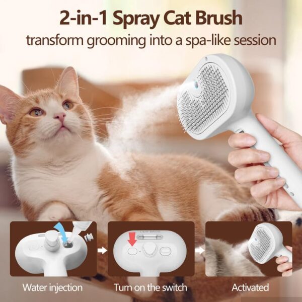 L&W BROS. Cat Steam Brush for Shedding Self Cleaning Steamy Cat Brush ... - Image 3