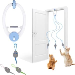 Cat Toy Interactive for Indoor Cats, Smart USB Rechargeable Door Hangi…