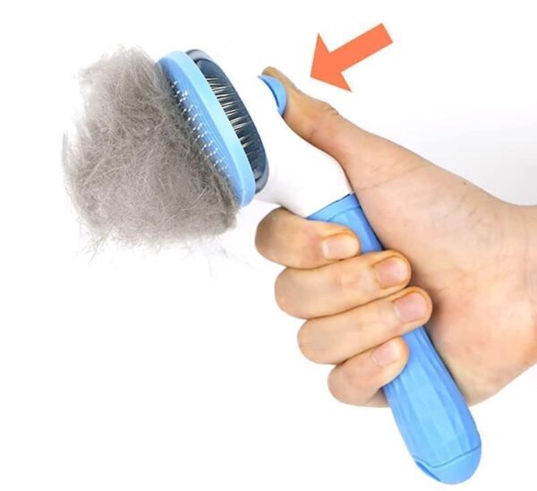 Self-Cleaning Slicker Brush for Pet Grooming, Smooth Handle with Clean... - Image 5