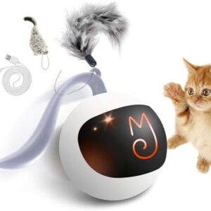 Migipaws Interactive Cat Ball Toy Set, Fun Tracker, Automatic Rolling …