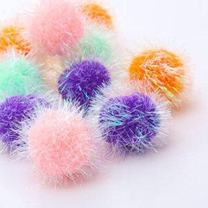 Cat Ball Toy Cat Toy Pom Pom Sparkle Fuzzy Balls 2 Inches Interactive …