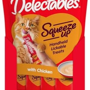 Delectables Squeeze Up Creamy Squeezable Puree, Lickable Wet Cat Treat…