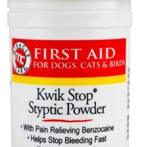 Miracle Care Kwik Stop Styptic Powder For Dogs, Cats, and Birds, Fast-…