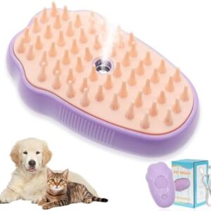 Cat Steam Brush for Shedding: 3-in-1 Silicone Steam Brush for Cats, Re…