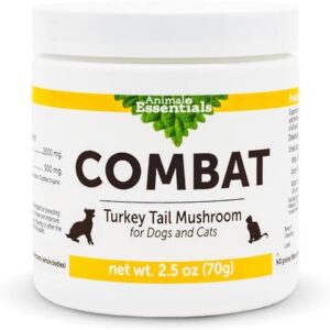 Animal Essentials Combat Turkey Tail Mushroom Supplement for Dogs & Ca…