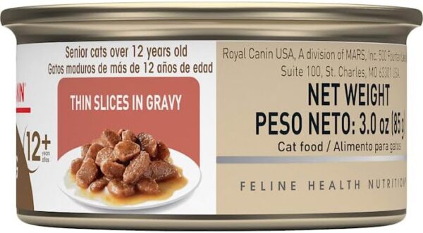 Royal Canin Feline Health Nutrition Aging 12+ Thin Slices In Gravy Can... - Image 4