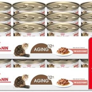 Royal Canin Feline Health Nutrition Aging 12+ Thin Slices In Gravy Can…