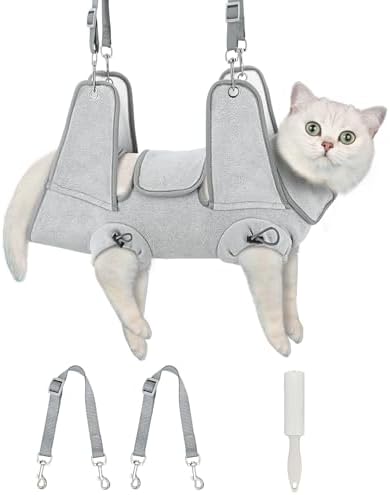 Supet Cat Grooming Hammock, Self-Adherent Cat Nail Clipper Hammock, An… Supet Cat Grooming Hammock, Self-Adherent Cat Nail Clipper Hammock, An…